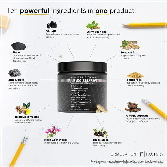 Self Obsessed 10 in 1 Masculinity Maximizer Supplement