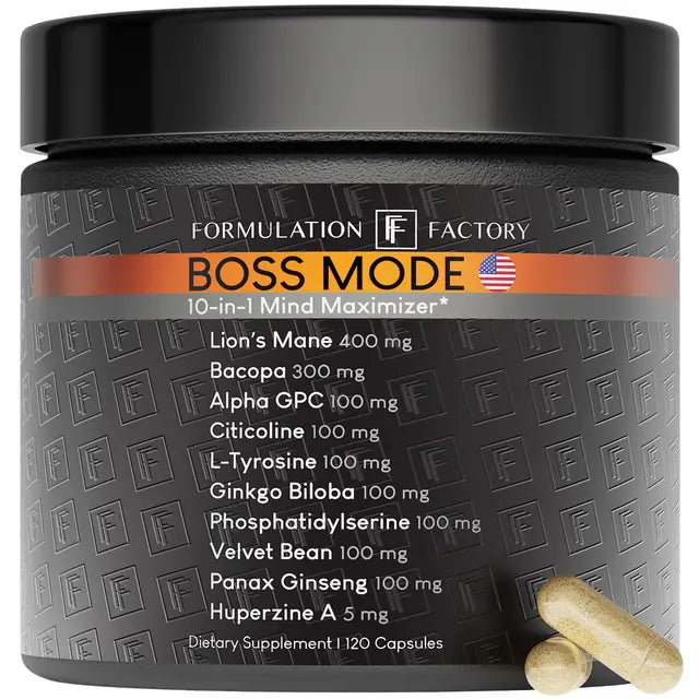 Boss Mode 10-in-1 Nootropic Cognitive Enhancement Supplement